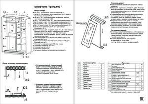 Шкаф купе гранд схема сборки
