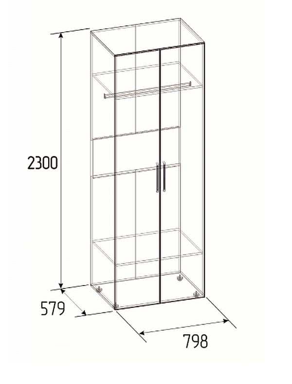 Габариты шкафа для одежды