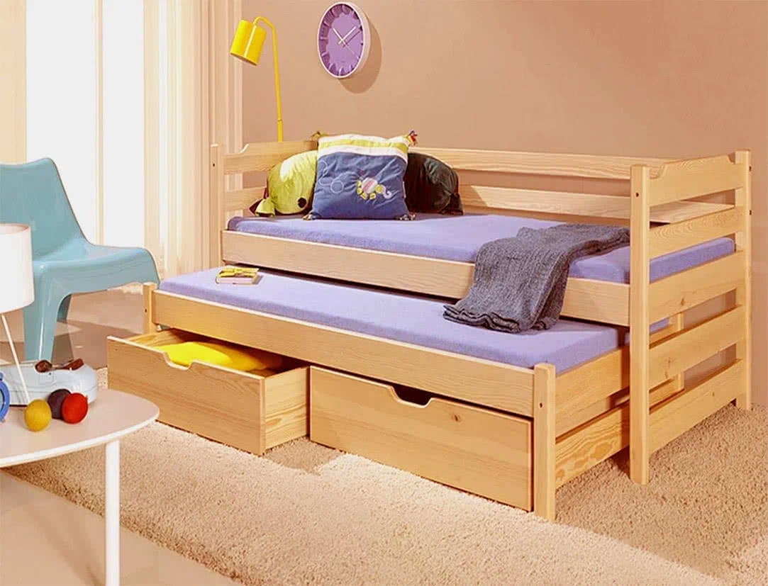 Кровати для двоих детей в маленькую комнату выдвижная
