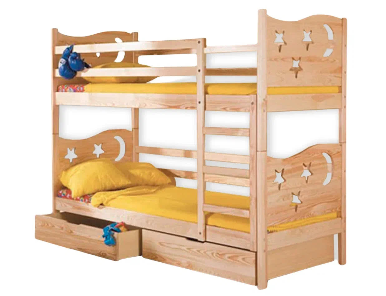 Двухъярусная кровать резная деревянная