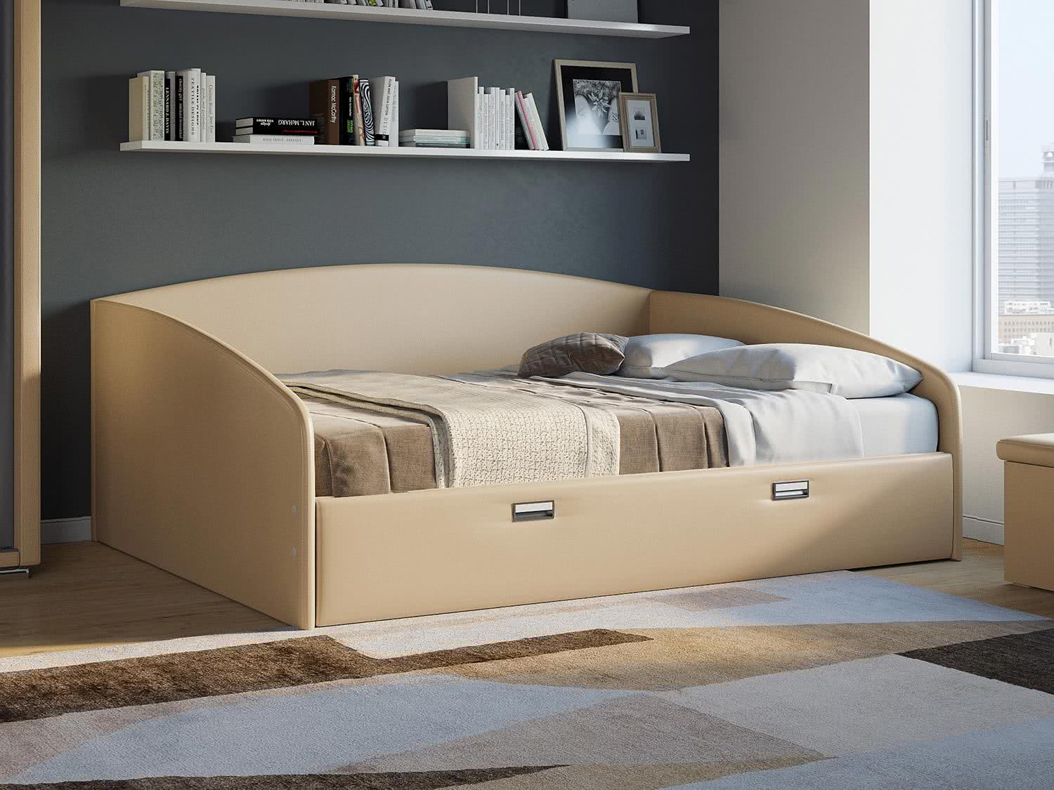 Купить Кровать Орматек Bono (экокожа), бежевый бежевый недорого в интернет-магазине
